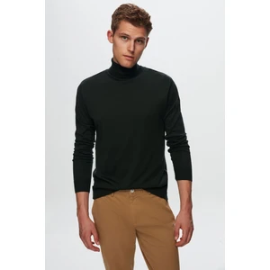 Regular Fit Haki Pamuk Karışımlı Balıkçı Yaka Triko Kazak 5HF06ORT12007