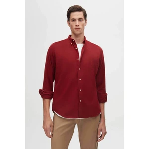 Regular Fit Bordo Düz Kışlık Gömlek 7HC02ORT13265