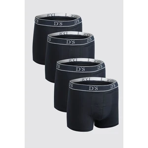 Ds Damat Lacivert Beli Lastikli Marka Logolu Likralı Esneyebilen 4'Lü Boxer Set 4HC44ORTBS04