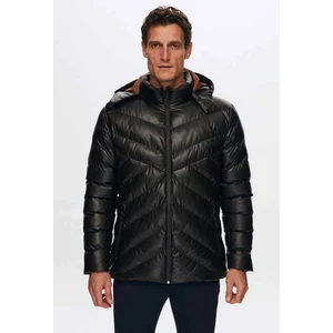 Slim Fit Kahverengi Su Itici Rüzgar Geçirmez Elyaf Dolgulu Deri Görünümlü Çıkarılabilir Kap 1HF07ORT01910