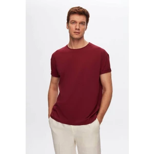Ds Damat Oversize Bordo Bisiklet Yaka %100 Pamuk T-Shirt 6HC14ORT02006