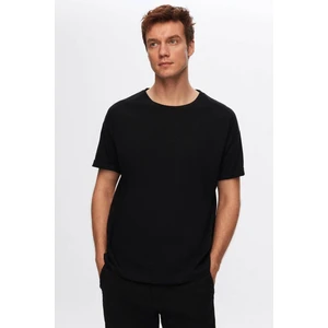Ds Damat Oversize Siyah Bisiklet Yaka %100 Pamuk T-Shirt 6HC14ORT02006