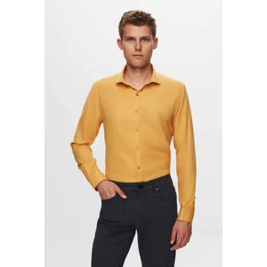 Erkek Gömlek Slim Fit Hardal Renk 6EF02ORT00288