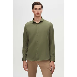 Erkek Gömlek Slim Fit Haki Renk 6EF02ORT00288