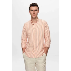 Ds Damat Slim Fit Turuncu Çizgili Gömlek 0HC02ORT11265