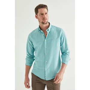 Slim Fit Yeşil Pötikare Gömlek 8HC02ORT10265