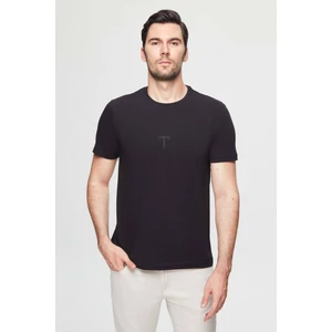 Regular Fit Siyah Baskılı %100 Pamuk T-shirt 2EC14ORT05214