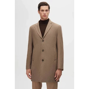 Regular Fit Bej Mono Yaka Kaşe Kaban 5HF08ORT10000