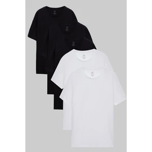 Ds Damat Siyah/beyaz 5'li Oversize %100 Pamuk T-shirt 6HC14ORTBN006