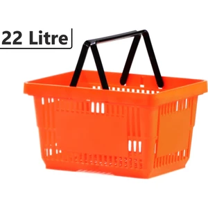 Plastik Market Alışveriş El Sepeti 22 Litre Turuncu