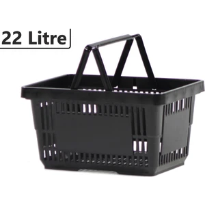 Plastik Market Alışveriş El Sepeti 22 Litre Siyah