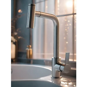 Paslanmaz Çelik Lari Spiralli Eviye Mutfak Bataryası Krom Renk