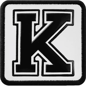 V1 K Harf - 1 Kod Logolu Unisex Beyaz-Siyah Harf Bench