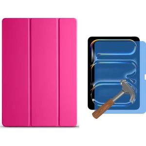 Apple ipad 9.7 2017 5.nesil Kılıf Yatay Standlı Arkası Sert P.c Güçlü Mıknatıslı Smart Kılıf + 9h Temperli Nano Ekran Koruyucu