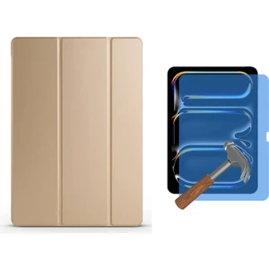 Apple iPad 10.2 7.nesil Kılıf Yatay Standlı Arkası Sert P.c Güçlü Mıknatıslı Smart Kılıf + 9h Temperli Nano Ekran Koruyucu
