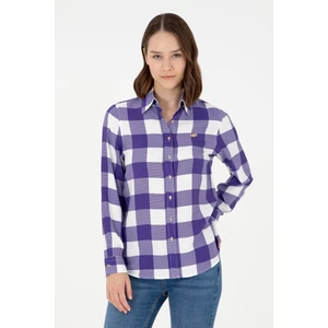 U.S. Polo Assn. Kadın Mor Gömlek Desenli 50291096-VR038