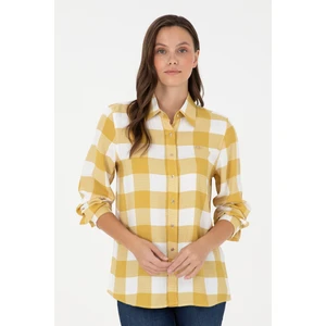 U.S. Polo Assn. Kadın Koyu Sarı Gömlek Desenli 50291096-VR094