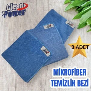 Cleanpower Mikrofiber Çok Amaçlı Temizlik Bezi - 3'lü Set - 40 x 40 cm