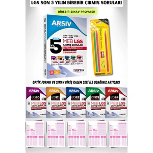 Lgs 8. Sınıf Son 5 Yıl Tıpkı Basım Fasikül Çıkmış Sorular Video Çözümlü ve Sınav Kalem + Optik Seti
