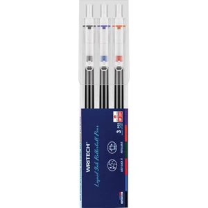 Wrıtech W-927 Basmalı Roller 0,5mm Kalem (Mavi-Siyah-Kırmızı) - 3'lü