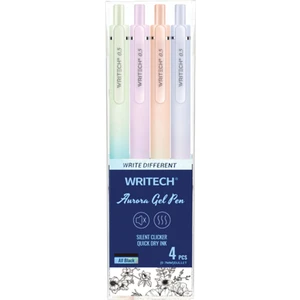 Wrıtech W-0171 Aurora 0,7mm Mavi Jel Kalem - 4'lü Set