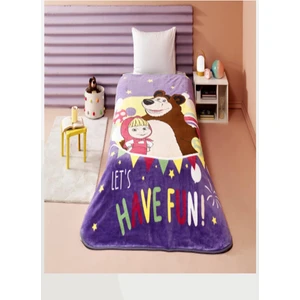 Lisanslı Tek Kişilik Battaniye Masha And The Bear Fun