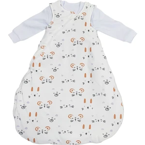 Unısex Ekru Kedili Kundak Uyku Tulumu