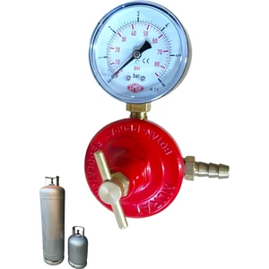 Yüksek Basınçlı Gaz Regülatörü Sanayi Tüp Gaz Manometre Göstergeli
