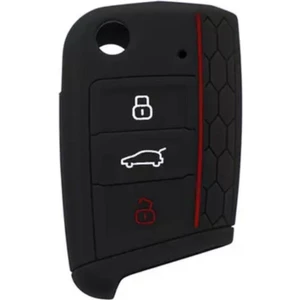 Tiguan Arona T-Roc Polo Karoq Radip Kamiq Scala Silikon Anahtar Koruma Kılıfı Siyah Renk