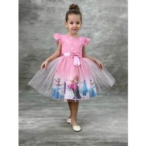 Esmaca Moda Elsa Frozen Pembe Kız Çocuk Elbise