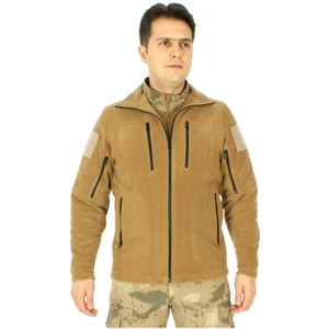 Erkek Bej Tactical Polar Mont 6 Cepli Askeri Mont