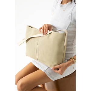 Maia Kadın Süet Ayarlanabilir Askılı Çapraz Omuz Çantası Krem