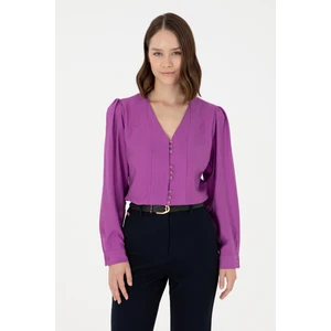 U.S. Polo Assn. Kadın Menekşe Gömlek Desenli 50292395-VR037