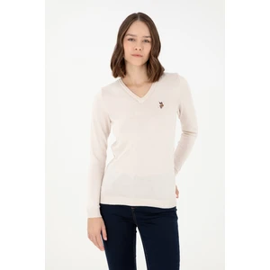 U.S. Polo Assn. Kadın Krem Melanj Kazak /Triko 50288983-VR159