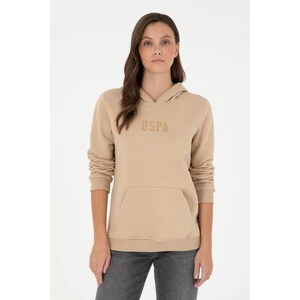 U.S. Polo Assn. Kadın Kum Basic Kapüşonlu Sweatshirt 50289536-VR085