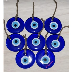 Cam Nazarlık 8 Adet 8,5cm Cam Nazar Boncuğu Duvar Süsü Bahçe Süsü Ağaç Süsü Nazarlık