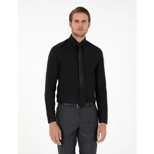 Pierre Cardin Erkek Siyah Slim Fit Uzun Kollu Gömlek 50297998-VR046