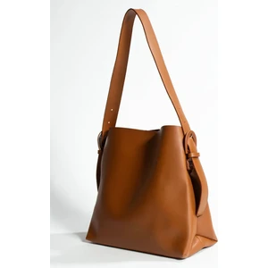 Kadın Toka Detaylı Yumuşak Deri Çıtçıt ve Fermuarlı Iç Bölme Shopper Çanta LF9039-MANGO