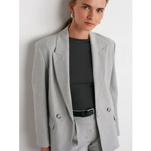 60747 Kruvaze Ceket-Açık Gri