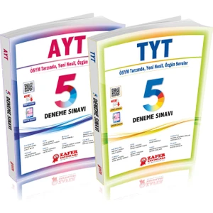 AYT - TYT 5’li TÜM DERSLER Deneme Sınavları Soru Bankası [2’li Set] Zafer Yayınları - YENİ