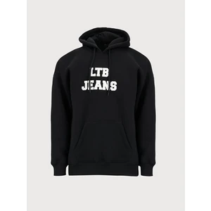 Ltb Baskılı Kapüşonlu Siyah Sweatshırt