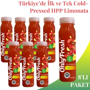 Only Fresh Çilekli Karışık Meyveli Limonata Taze Soğuk Sıkım 250ml x 8 adet