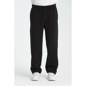 Baggy Kalıp 3 İplik Şardonlu Erkek Eşofman Altı - Siyah