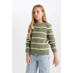 Kız Çocuk Fitted Bisiklet Yaka Triko Kazak D1392A824WN