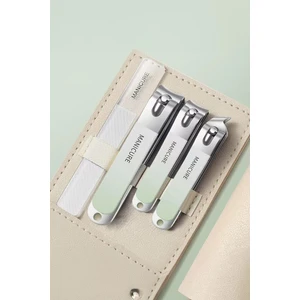 Deri Çantalı 4 Parça Çelik Tırnak Makası - Cam Törpü Seti