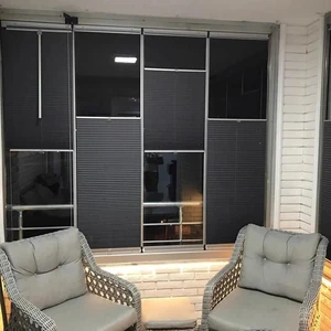 Yazar Home Katlanabilir Cam Balkon Perdesi Antrasit (Vidalı Veya Kancalı Montaj)