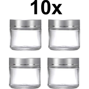 Weather Forecast 10 Adet 50 ml Boş Şeffaf Cam Seyahat Krem ve Organizer Kavanozu Kozmetik Kutu