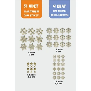 Yılbaşı Kar Tanesi Cam Sticker Çift Yönlü Görünüm Yeni Yıl Süsleme Tüm Yüzeylere Uygun