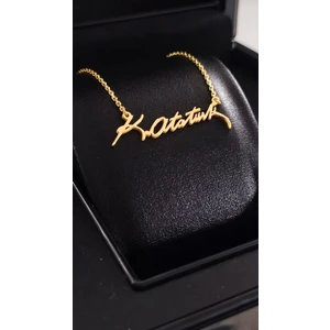 Satürn Silver Gümüş Atatürk Imzalı Kolye