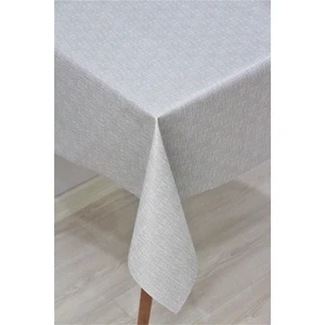 Elyaf Astarlı Silinebilir Pvc Muşamba Masa Örtüsü - Gri Keten - 141-B